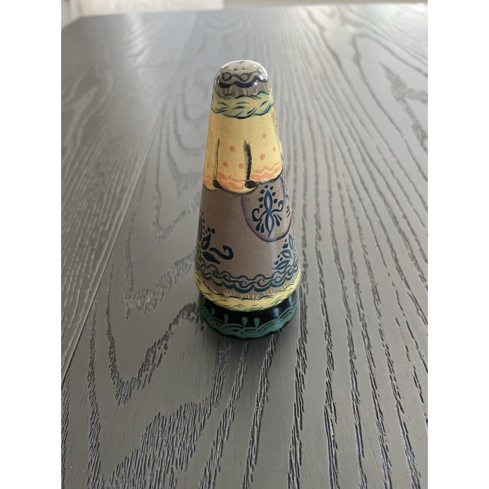 Russian or Middle Eastern Painted Small 3” Wooden Figurine - Picture 2 of 7